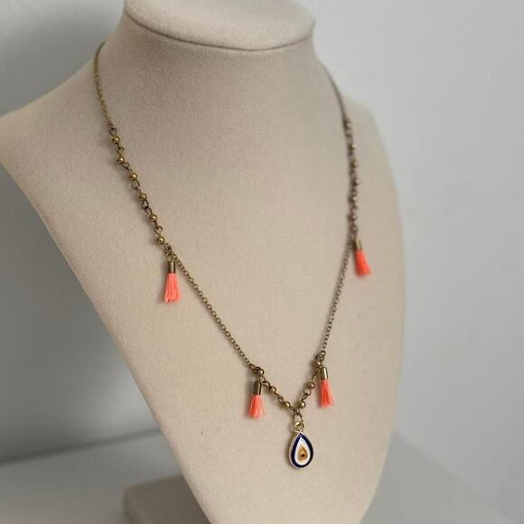 Other Jewelry - Gold and pink tassel necklace